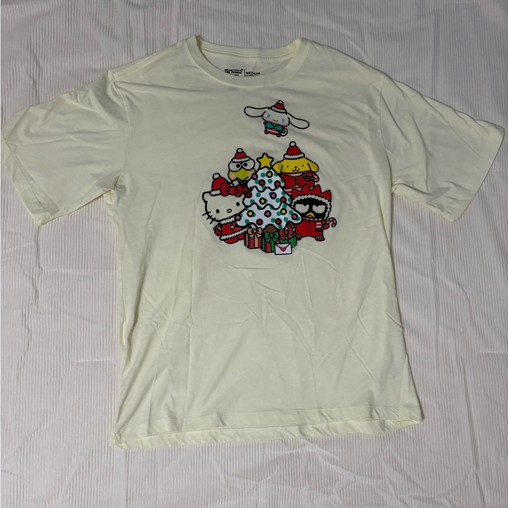 Sanrio Hello Kitty and Friends Christmas Graphic T-Shirt Cream - Size Medium